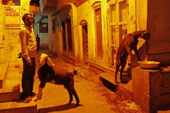 The narrow Streets of Varanasi at Night