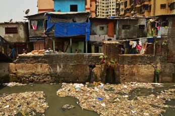 Dirty water channels in Mumbai