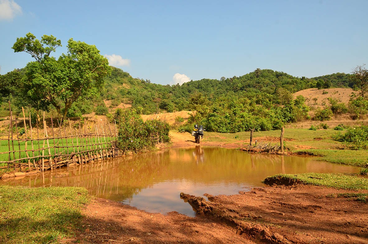 Muddy water holes made me stop several times